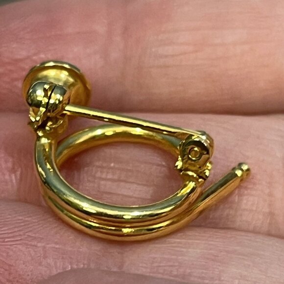 Vintage Unbranded Gold French Horn Instrument Brooch Pin - Picture 8 of 12